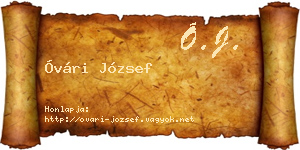 Óvári József névjegykártya
